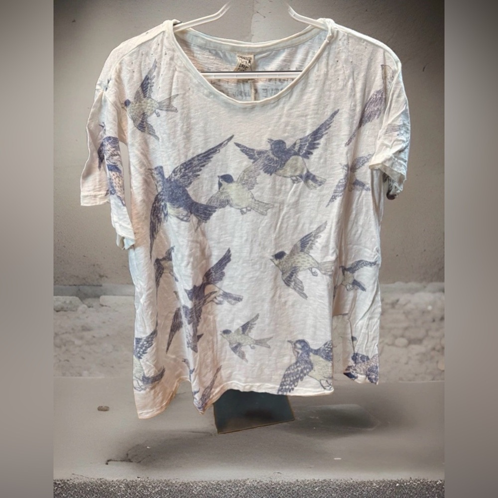 Magnolia Pearl Into The Sky Bird Indigo T Tee Shirt NWT NEVER WORN